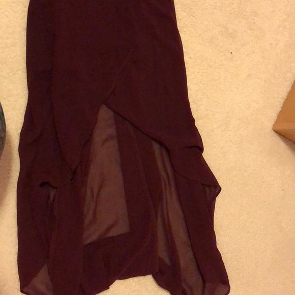 Burgundy High-Low Dress - Picture 5 of 5